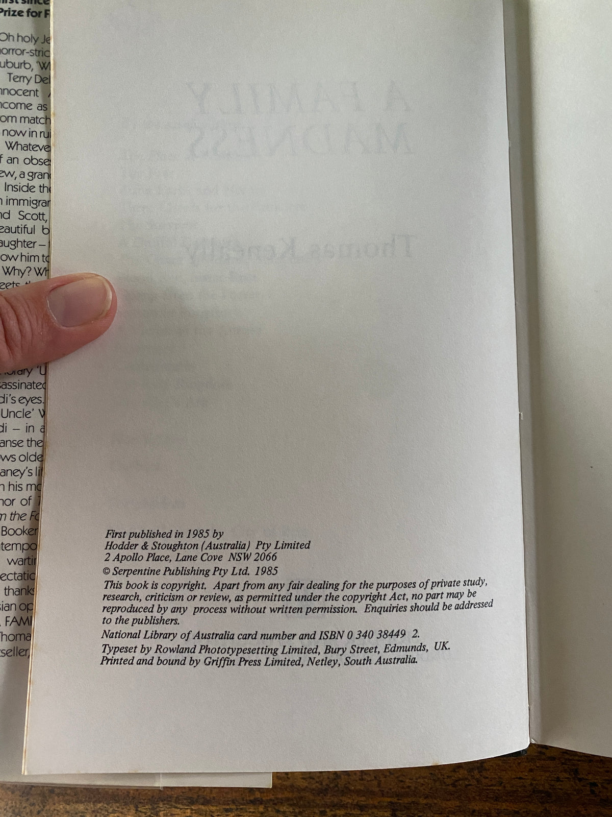 A Family Madness — Keneally, Thomas