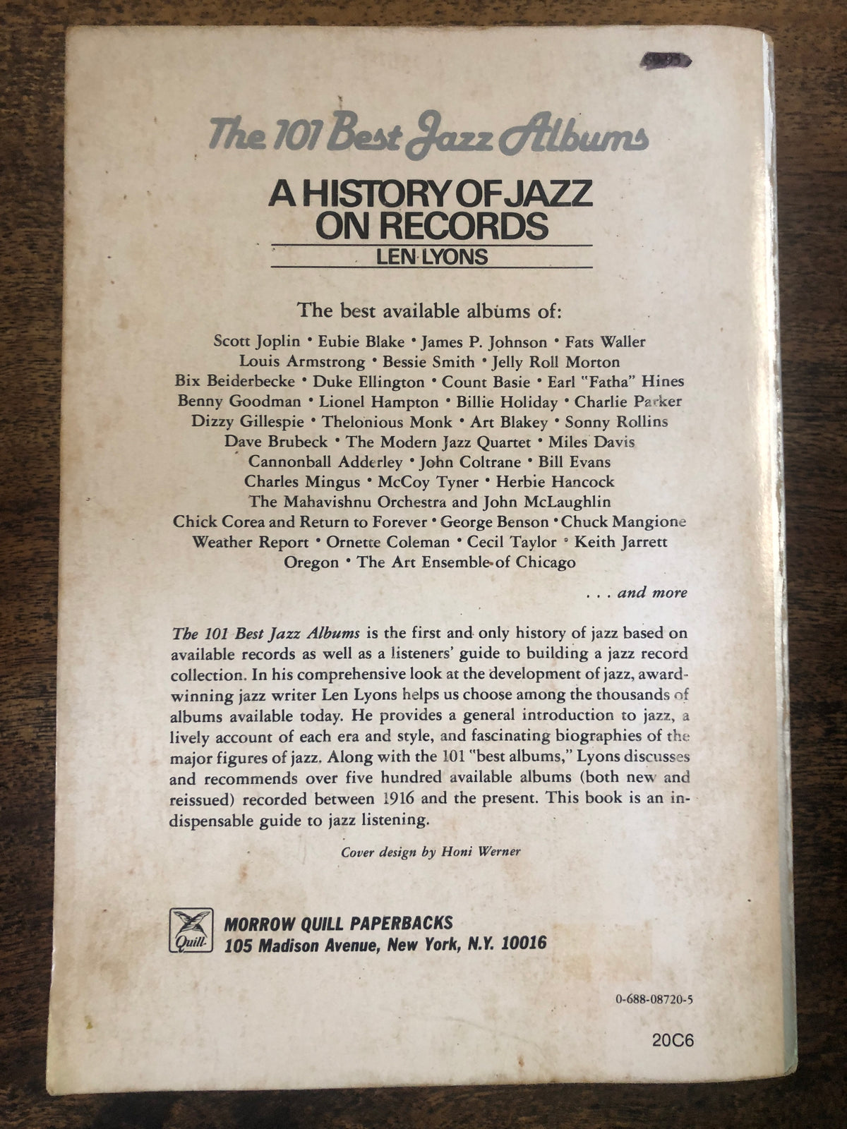 The 101 Best Jazz Albums; A History of Jazz in Records — Lyons, Len